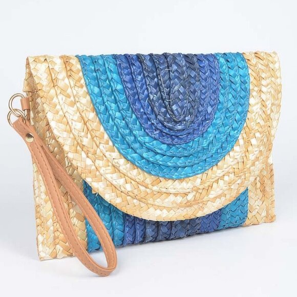 Straw Coloful Envelope Clutch - Picture 3 of 9